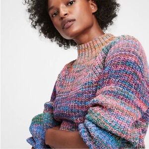 Like new Gap Multicolor Knit Women's Mock Neck Sweater , size Small.